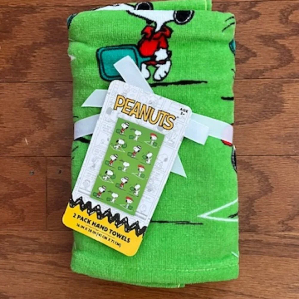 Peanuts 2 Pack Hand Towel Set - Tennis Design